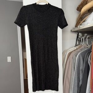 Elegant Black Glitter Dress from Zara